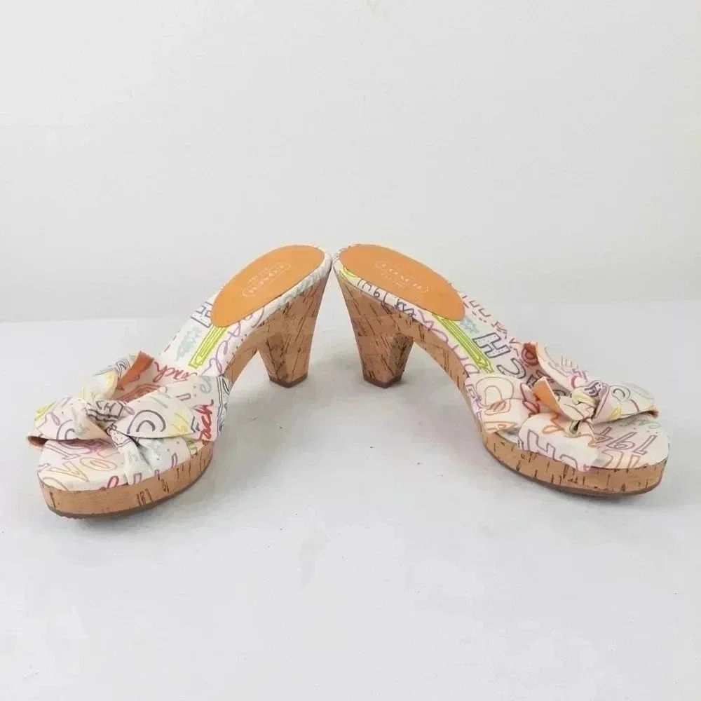 Coach Kork open toe heels Size 6.5 - Picture 2 of 8